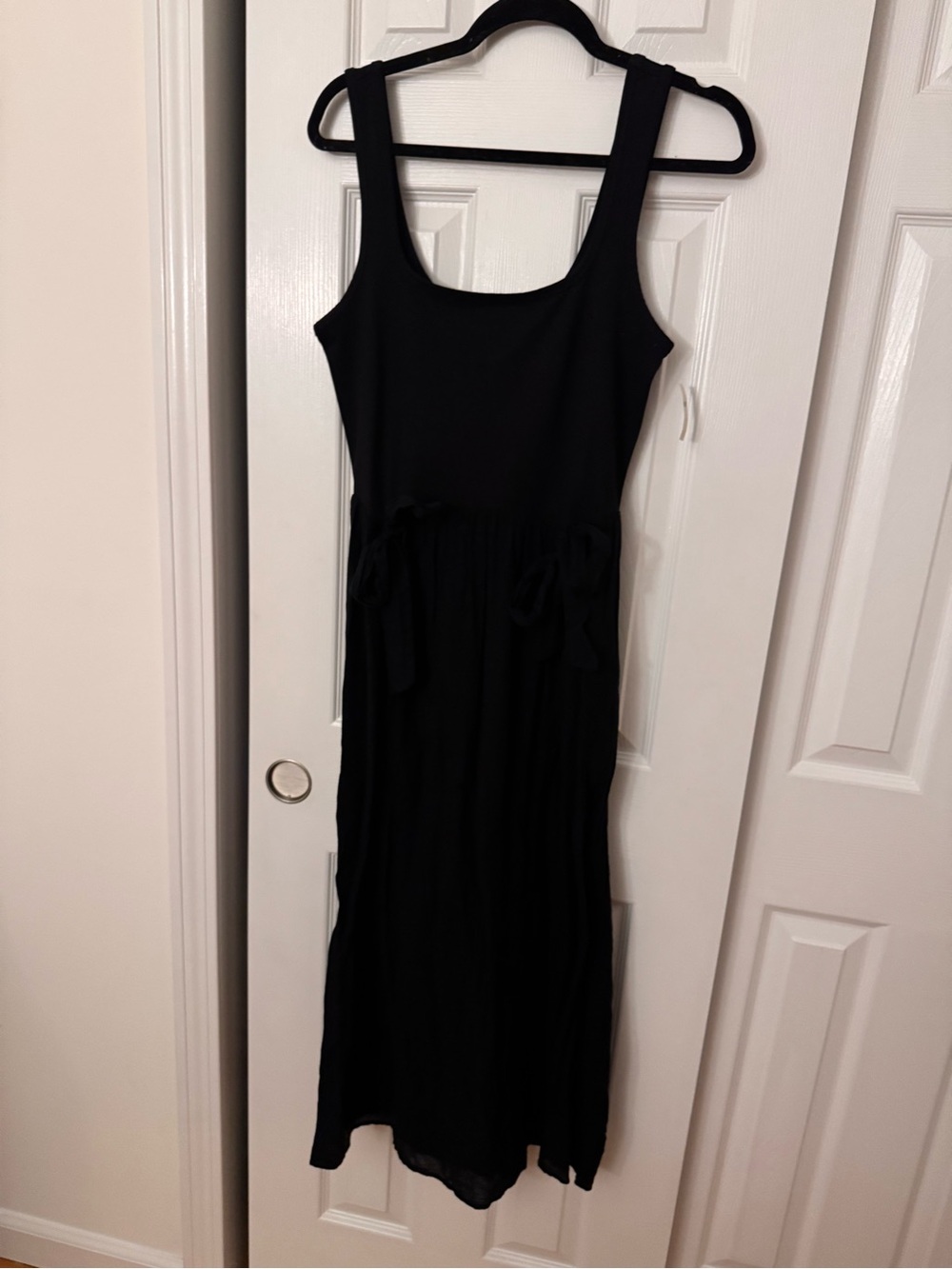 NWT Aerie Black Maxi Dress with Tie Waist